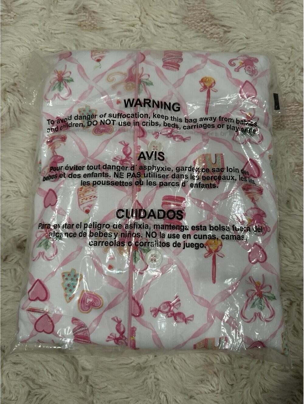 LoveShackFancy x Roller Rabbit Sugarplum Lattice Polo Pajamas - Large - Picture 5 of 5